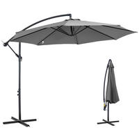AMPELSCHIRM DE-05658 Quadratisch mit Handkurbel Schwarz - Grau, Textil/Metall (2.95/2.95cm) - ComfortXL