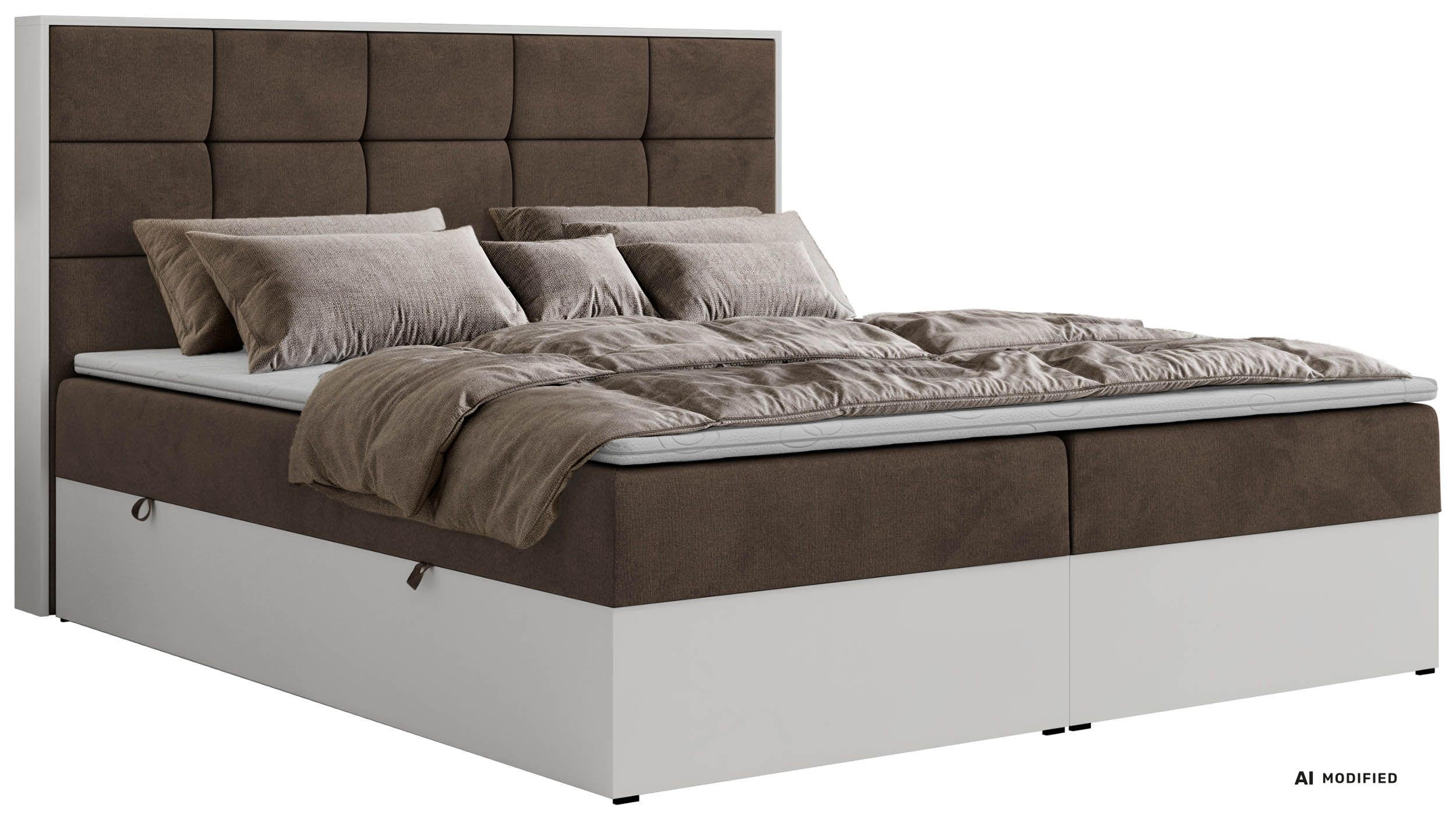 AMERICKÁ POSTEĽ ALVIT 140/200 - Hnedá Samet - Topper Visco - H4 (tvrdý) - hnedá/čierna, textil/plast (140/200cm) - MKS