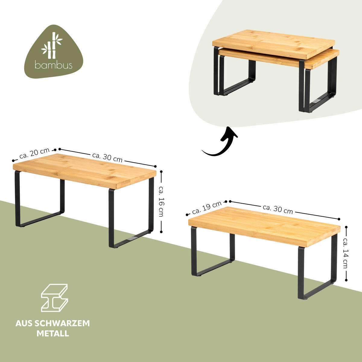GEWÜRZREGALE 2er-Set, schwarz - Schwarz, Holz (30/16/20cm) - bremermann