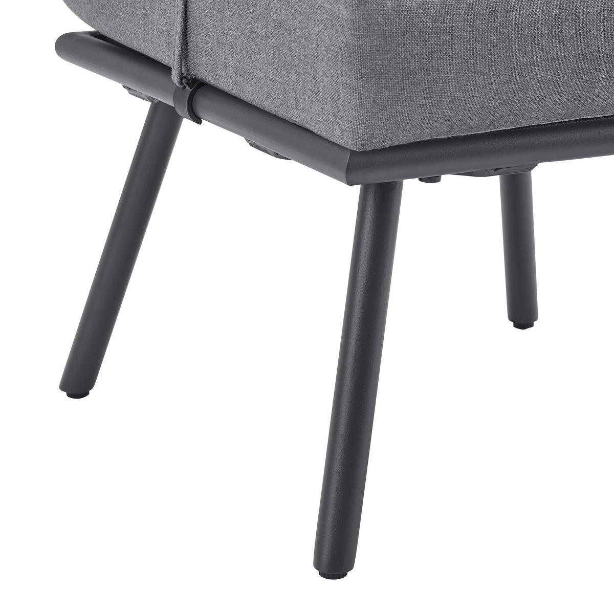 DINING-LOUNGESET Camilla Grau Outdoorstoff/Metall/Glas - Grau, Metall - Bessagi Garden