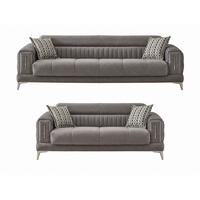 SITZGARNITUR Arica, Grau Stellvariante 3+2 - Grau, Holzwerkstoff/Kunststoff (240/80/95cm)