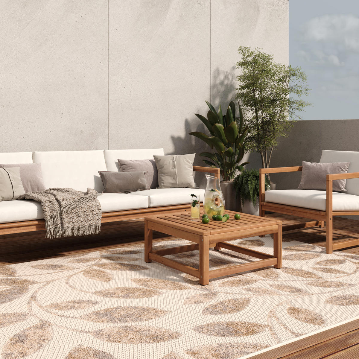 TEPPICH PATIO Creme 200/300 cm - Creme, Kunststoff (200/300cm) - Tapiso