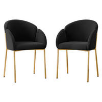 STUHL-SET Muz DC-1257/GL - Goldfarben/Schwarz, Textil/Metall (56/80/63cm) - MIRJAN24