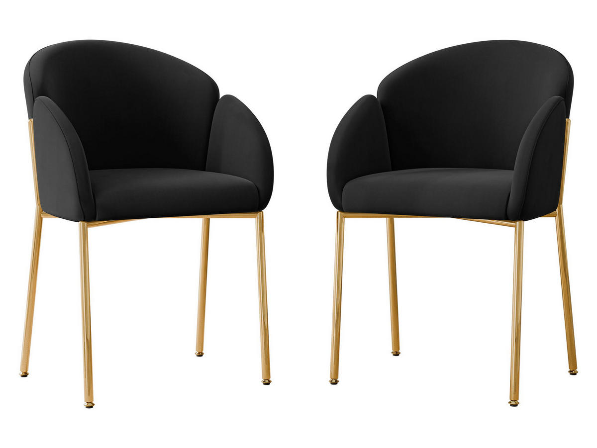 STUHL-SET Muz DC-1257/GL - Goldfarben/Schwarz, Textil/Metall (56/80/63cm) - MIRJAN24