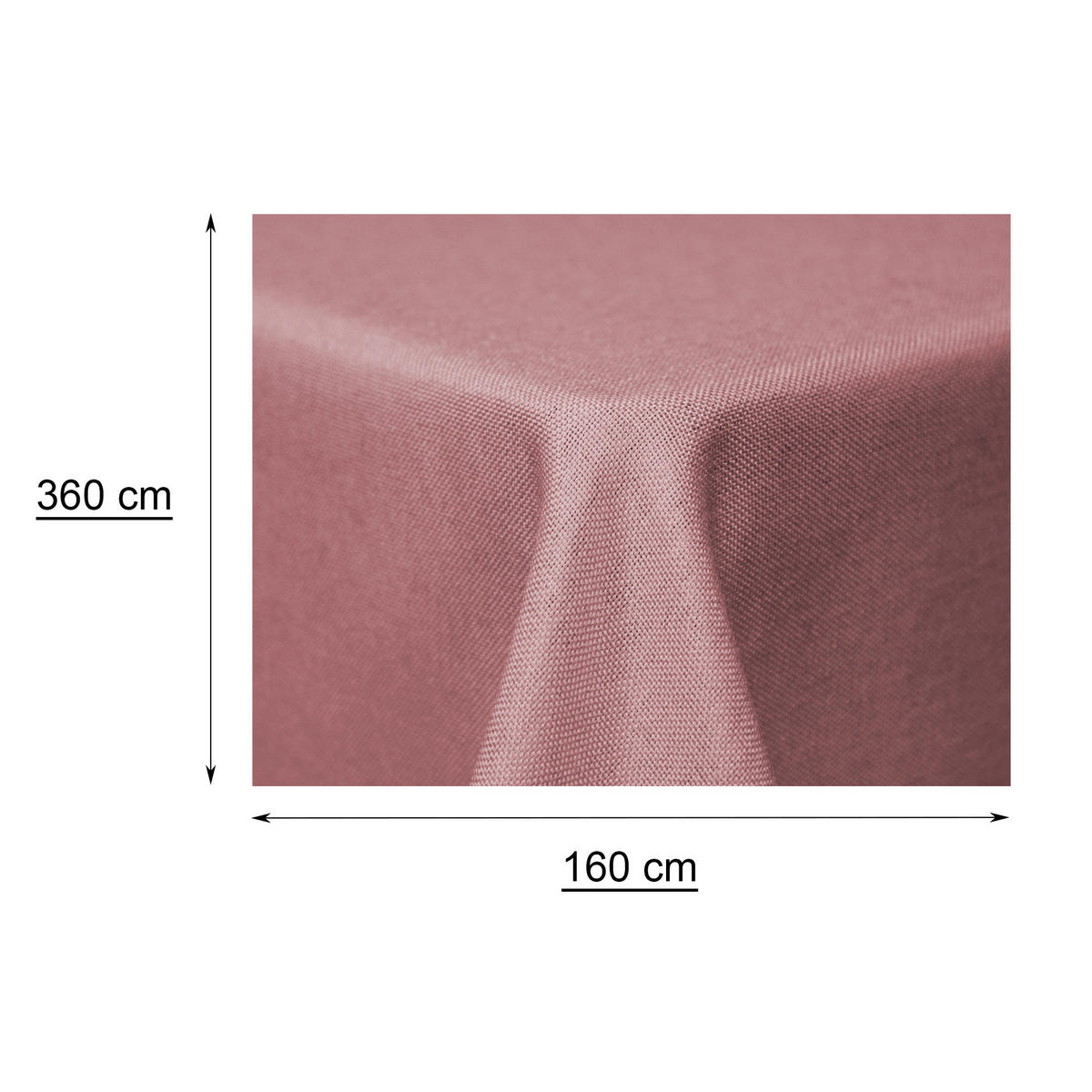 TISCHDECKE Leinenoptik 160/360 cm rechteckig Altrosa - Altrosa, Textil (160/360cm) - TiborTex