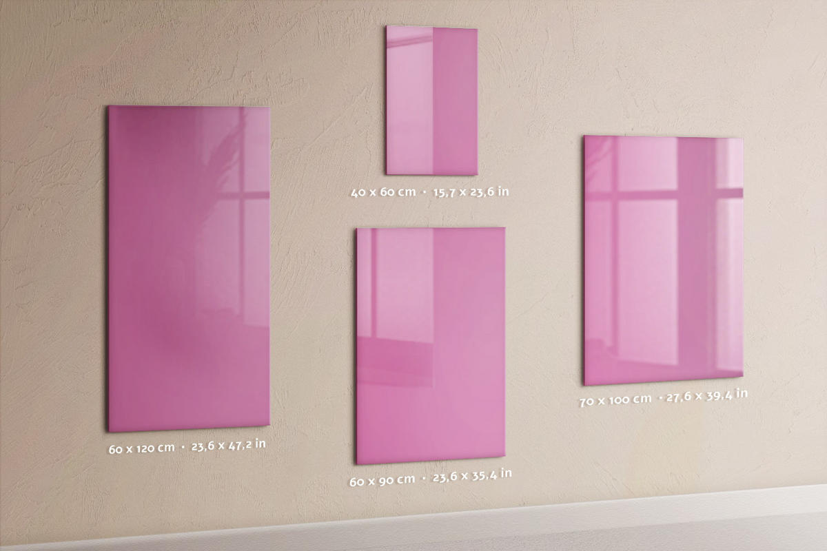 MAGNETTAFEL 40x60 Rosa schwarzer Marker - Pink, Glas (40/0.4/60cm) - TULUP