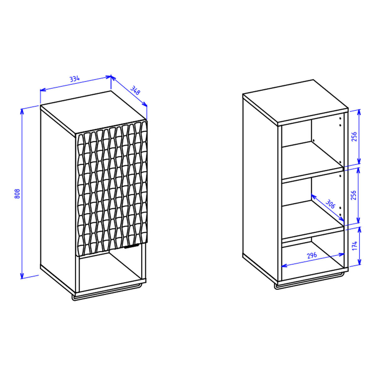BADMÖBEL 63cm Nevia 2er-Set Holz und Schwarz - Schwarz, Holzwerkstoff (63/40/48cm) - Petits-meubles