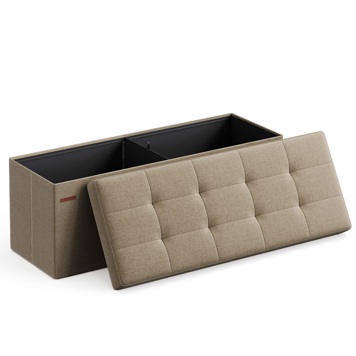 TRUHENBANK Helltaupe 110x38 cm Klappbar - Taupe, Holzwerkstoff (110/38/38cm)