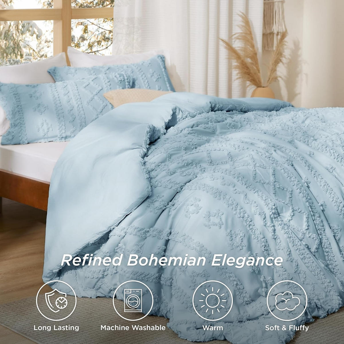 BETTBEZUG (230 x 230 cm) + zwei Kissenbezüge (51 x 76 cm) – Blau - Blau, Textil (230/230cm)