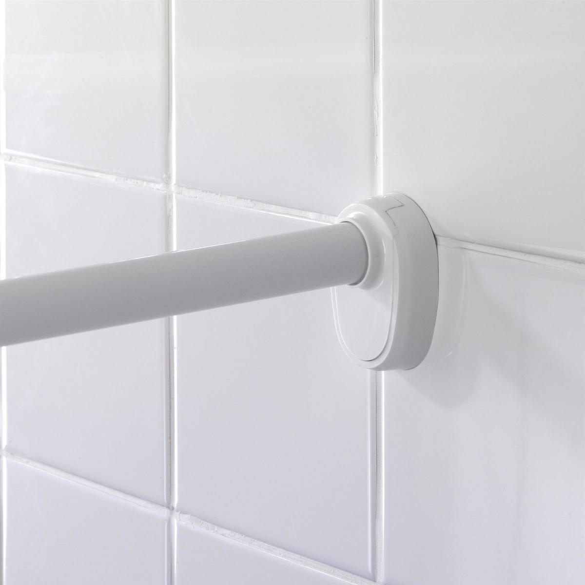 DUSCHSTANGE 80 x 80/ 90/90 cm - Weiß, Metall (90cm) - Wenko