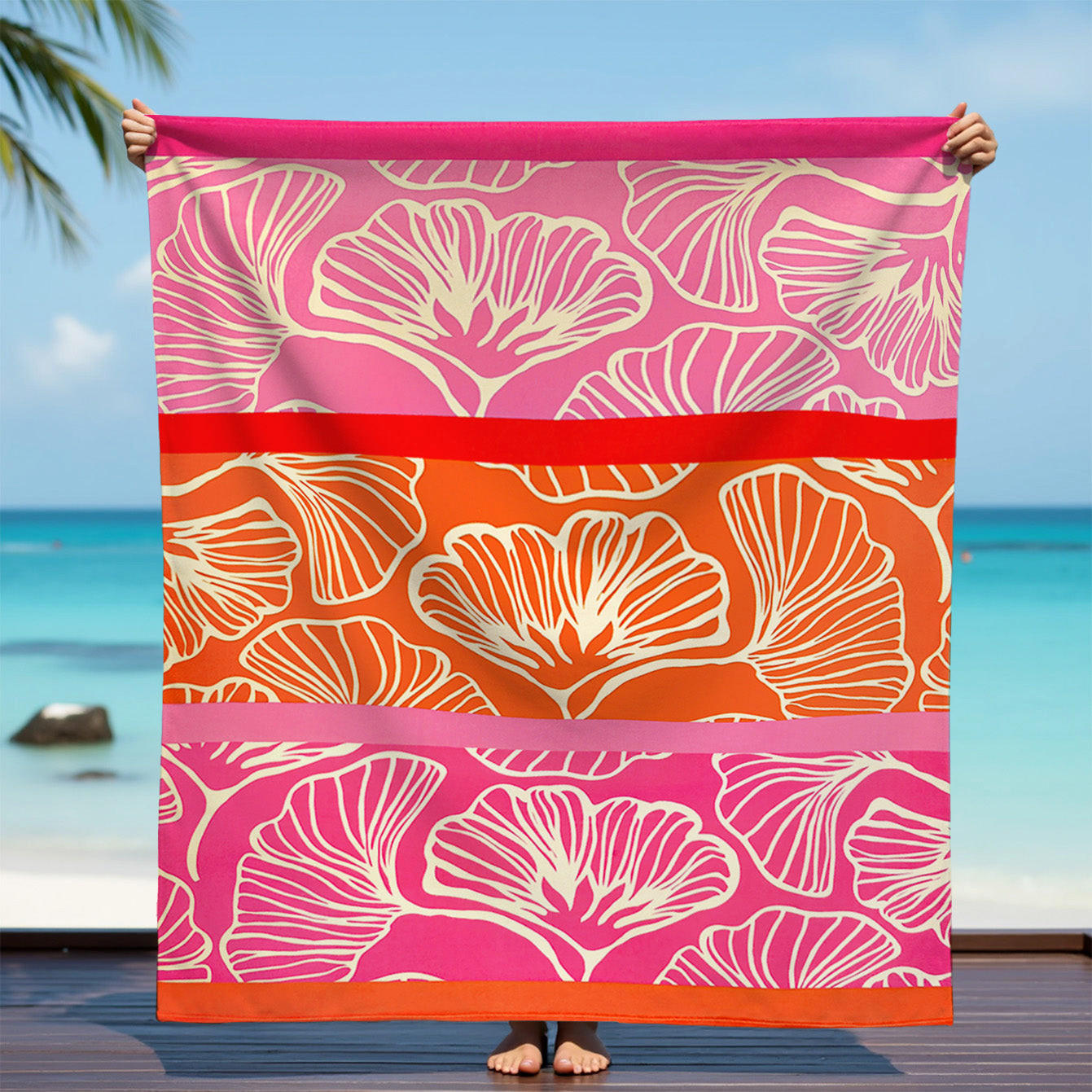 STRANDTUCH XL Mikrofaser Rosa 140x170 220g/m² - Jinoka - Pink, Textil (140/170cm) - LE COMPTOIR DE LA PLAGE