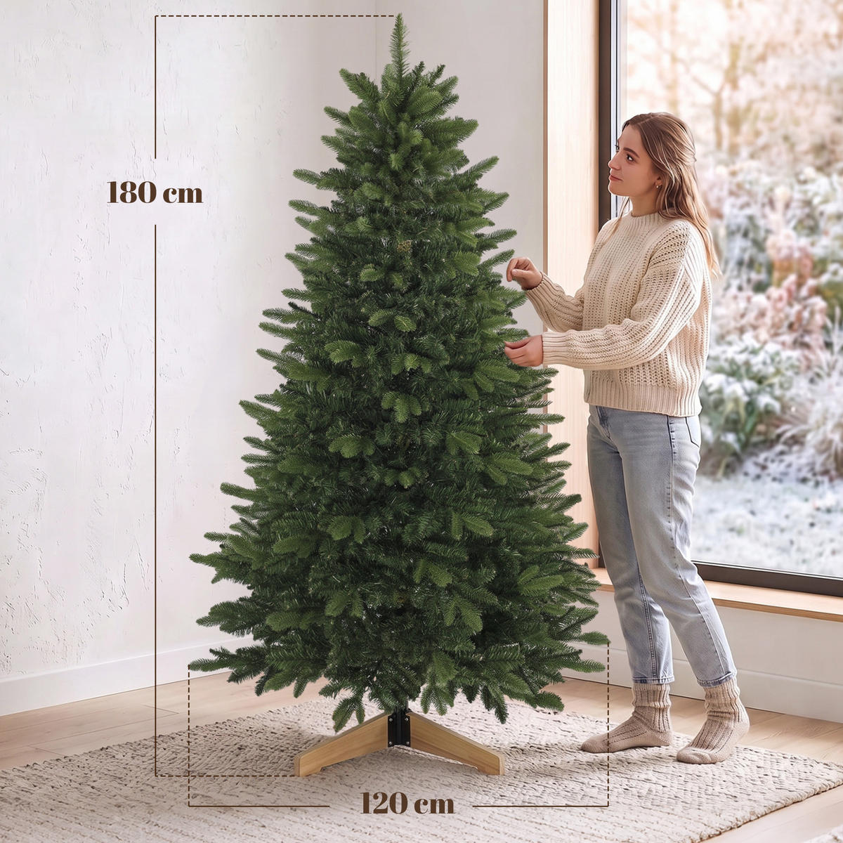 WEIHNACHTSBAUM PE PVC Grün - Grün, Kunststoff (180cm) - HOMCOM
