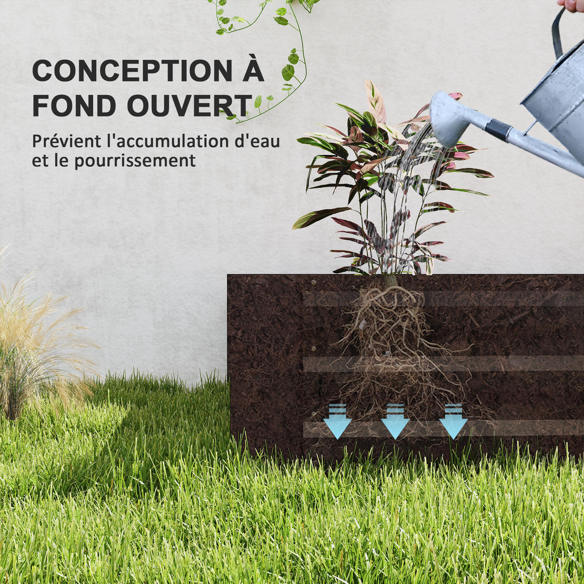 HOCHBEET DE-12195 240/120/30 cm mit offenem Boden Dunkelgrau - Dunkelgrau, Metall (240/30/120cm) - ComfortXL