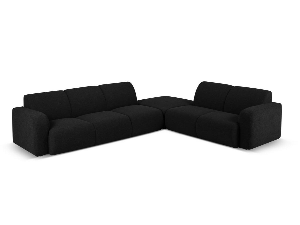 ECKSOFA rechts Molino aus Boucle schwarz 6 Sitzplätze - Schwarz, Textil (250/315cm) - Micadoni
