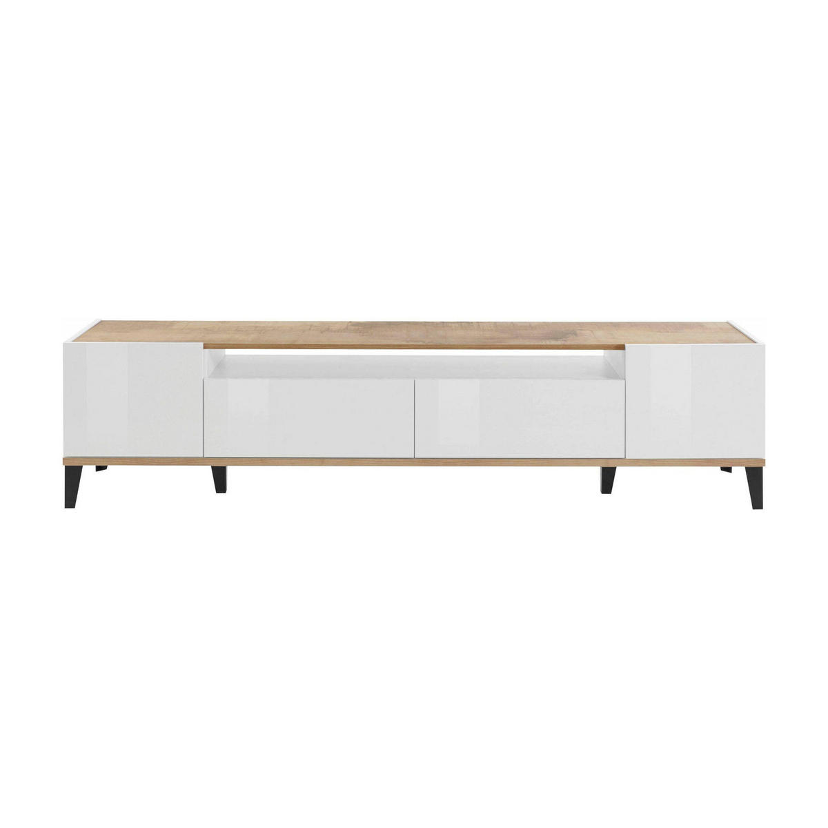 FERNSEHSCHRANK Glänzendes Weiß, Ahorn 40/200/47 cm - Ahornfarben/Weiß, Holzwerkstoff (200/47/40cm) - DMORA