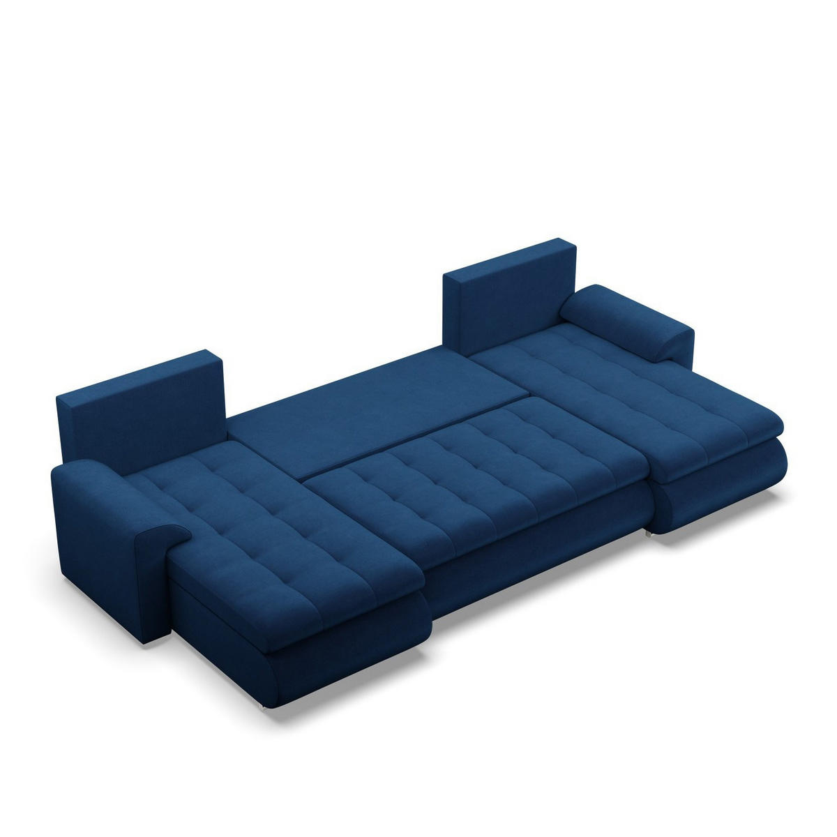 U-SOFA MIT SCHLAFFUNKTION FORESTA, Dunkelblau - Dunkelblau, Textil (302/89/159cm)