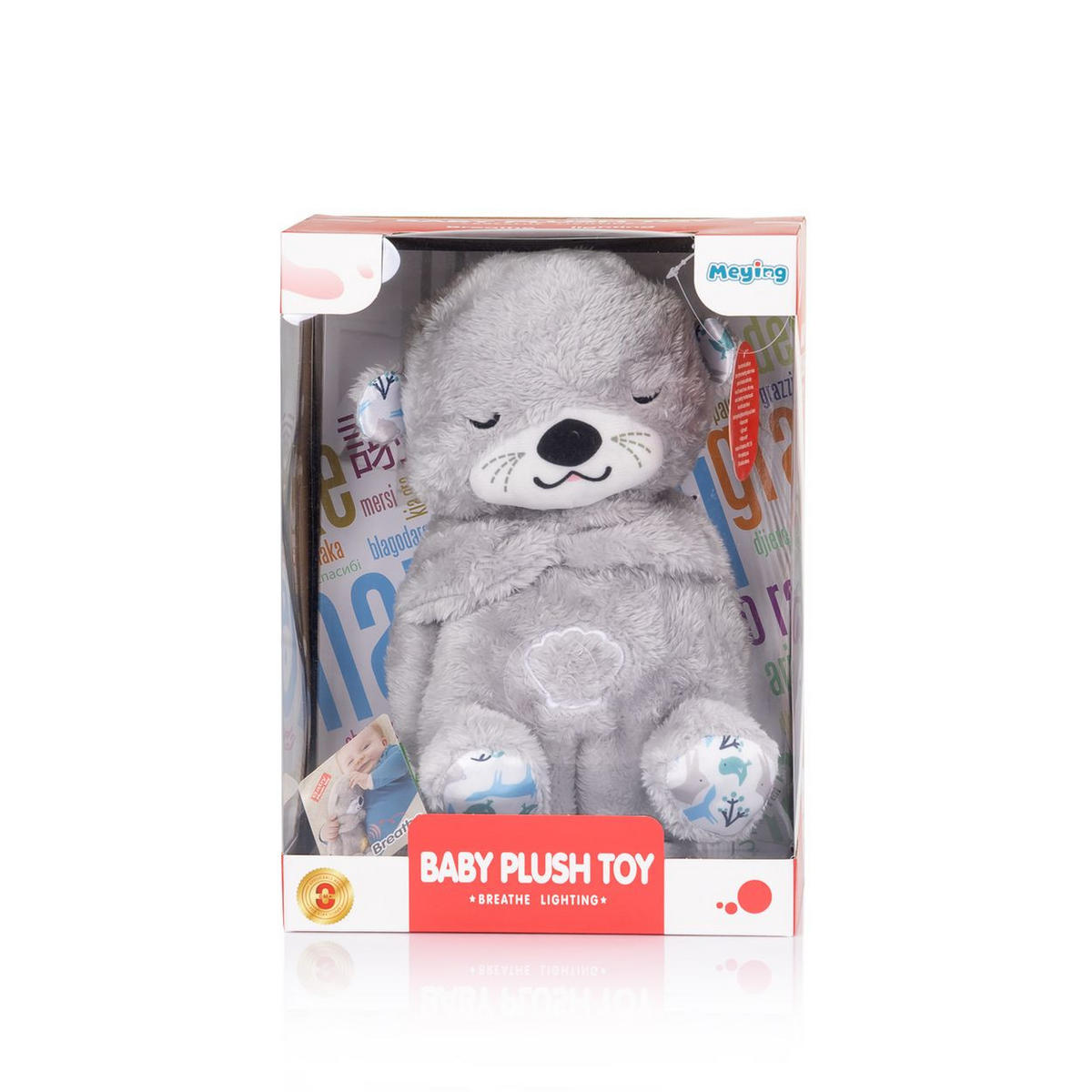 MUSIKSPIELZEUG Musik-Plüschtier Otter PILD0250 grau Polyester, Geräusche, Lichter, Lernspielzeug, Motorik, Einschlafhilfe - Grau, Textil (18/30/10cm) - Chipolino