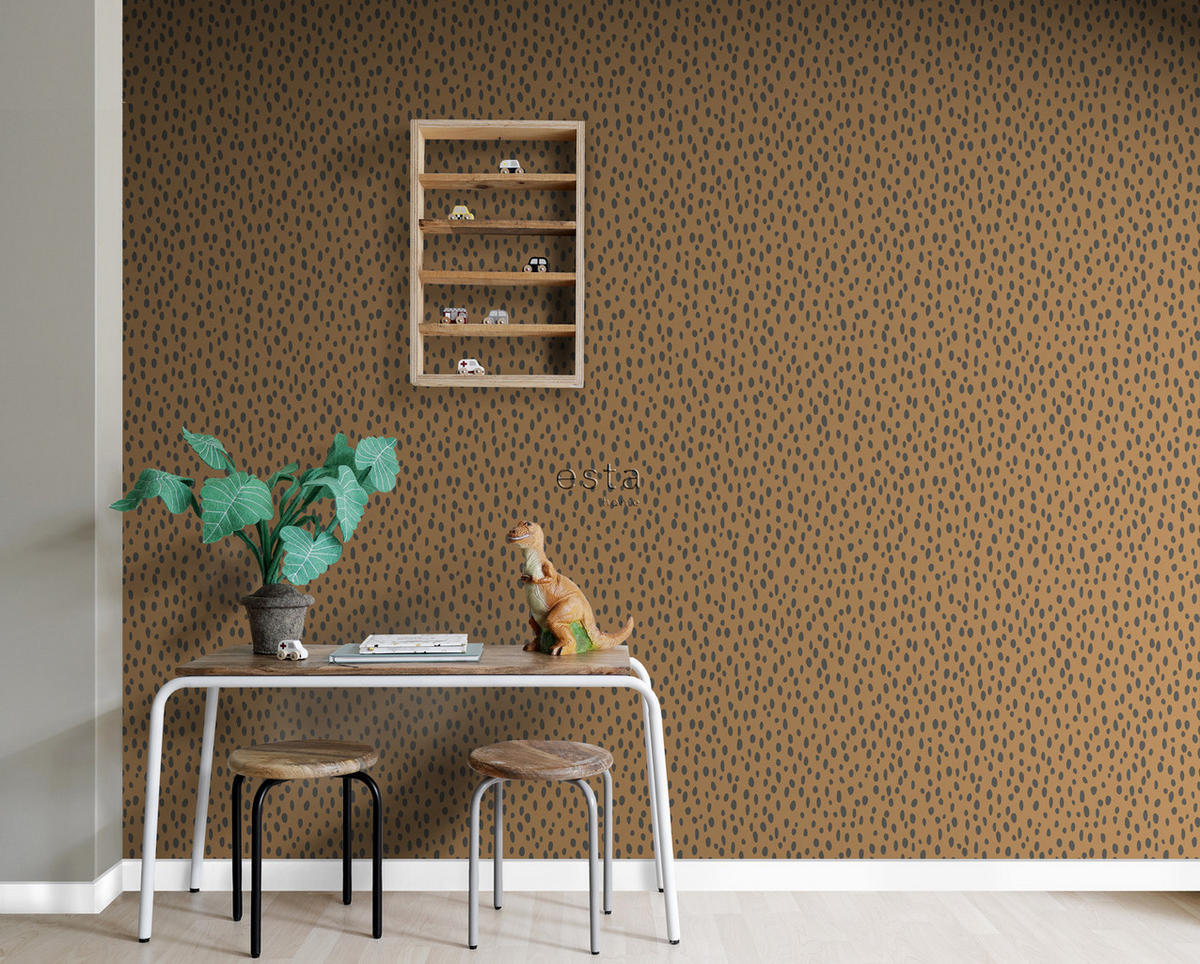 TAPETE Punkte 53 cm x 10.05 m - Orange, Papier (53/0.1cm) - ESTAhome