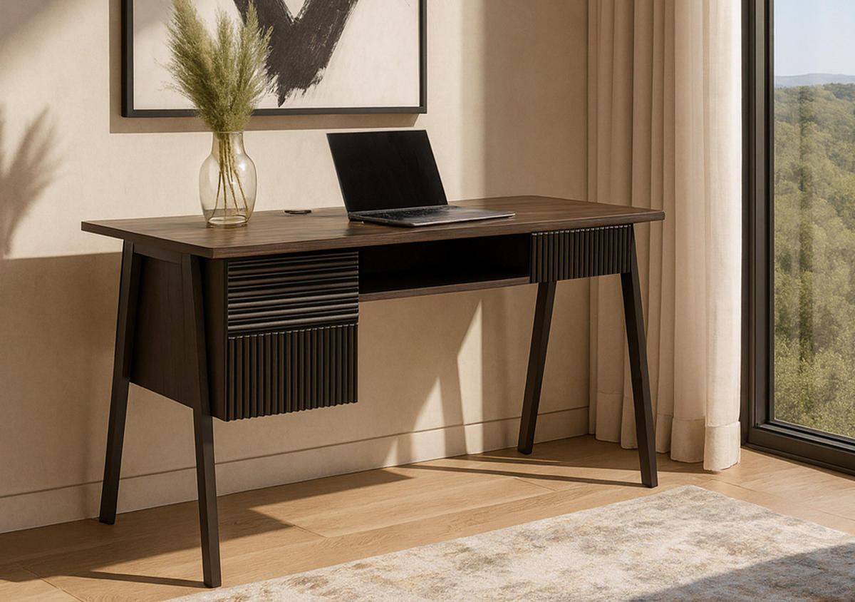 SCHREIBTISCH rechteck Walnuss Dekor - Walnussfarben, Holz (60/120/78cm) - MCW