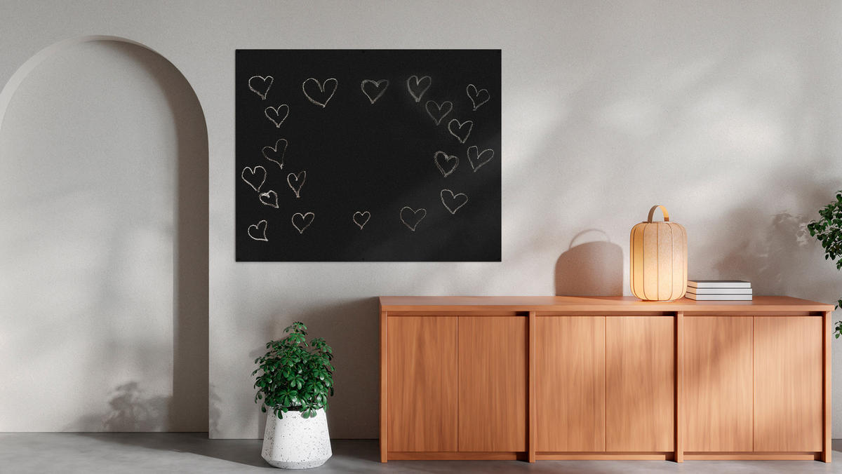 MAGNETPLATTE rahmenloses SLIMboard - Kreideoberfläche - 150x120 cm - Schwarz, Metall (150/120/0.3cm) - ALLboards