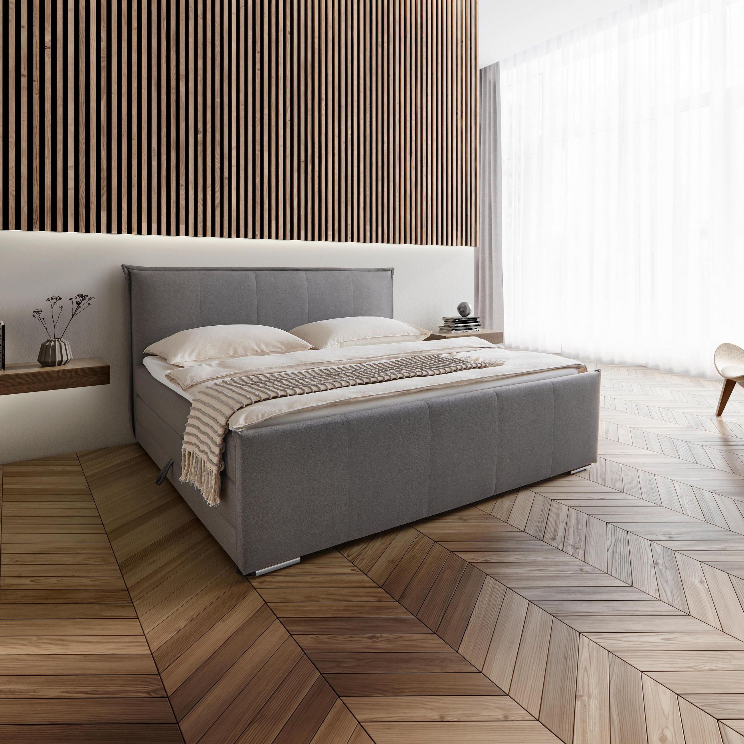 Bessagi Home Boxspringbett Grau