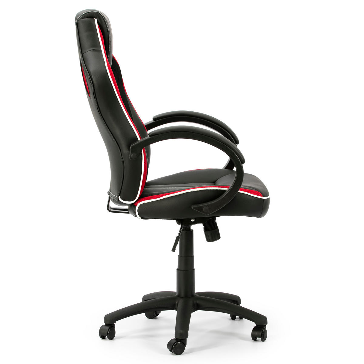 DREHSTUHL Formula Schwarz/Rote - Rot, Fell (68/112/61cm) - VS Venta-stock