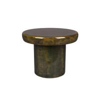 BEISTELLTISCH Mush Rund 45 cm Grün - Grün, Holz (45/45/35cm) - Dutchbone