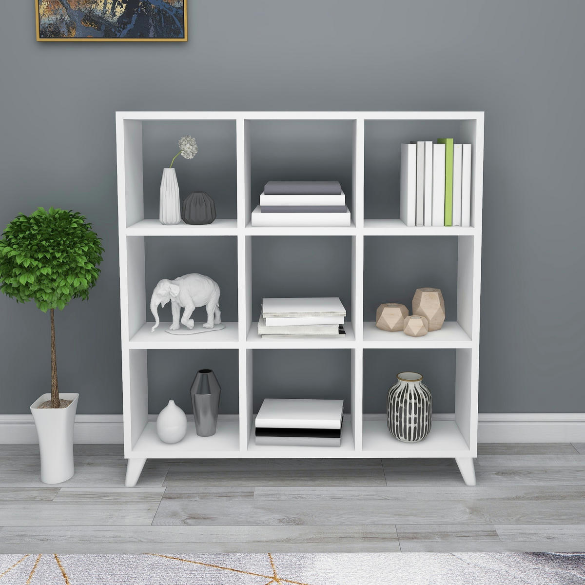 STANDREGAL Svedala - Weiß, Holzwerkstoff (88/100/20cm) - [en.casa]