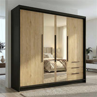 DREHTÜRENSCHRANK VIVO 200 cm Farbe: Schwarz | Sonoma | Sonoma - Schwarz/Braun, Holzwerkstoff/Metall (200/215/59.5cm) - A&J MöbelLand