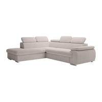 ECKSOFA mit Schlaffunktion - Ecke links - Cord - Beige - FABIEN - Beige, Textil (221/271cm) - Vente-Unique