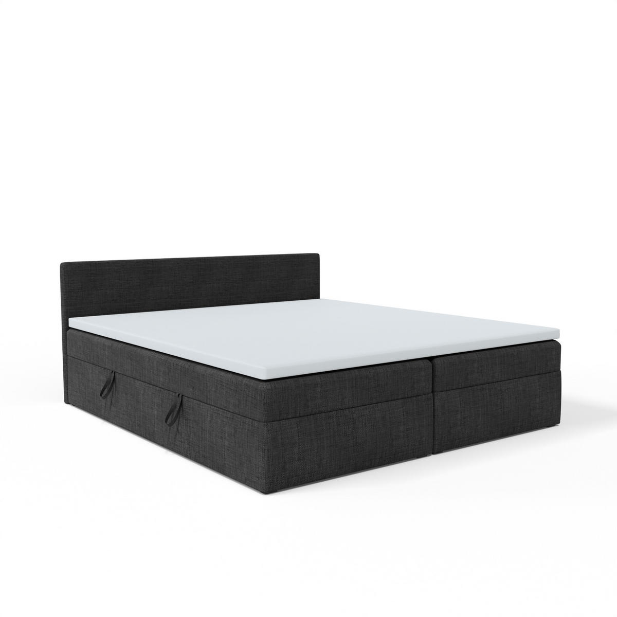 BOXBETT Verdig mit Bettkasten 160x200 Schwarz - Schwarz, Holz (160/200cm) - Fedve