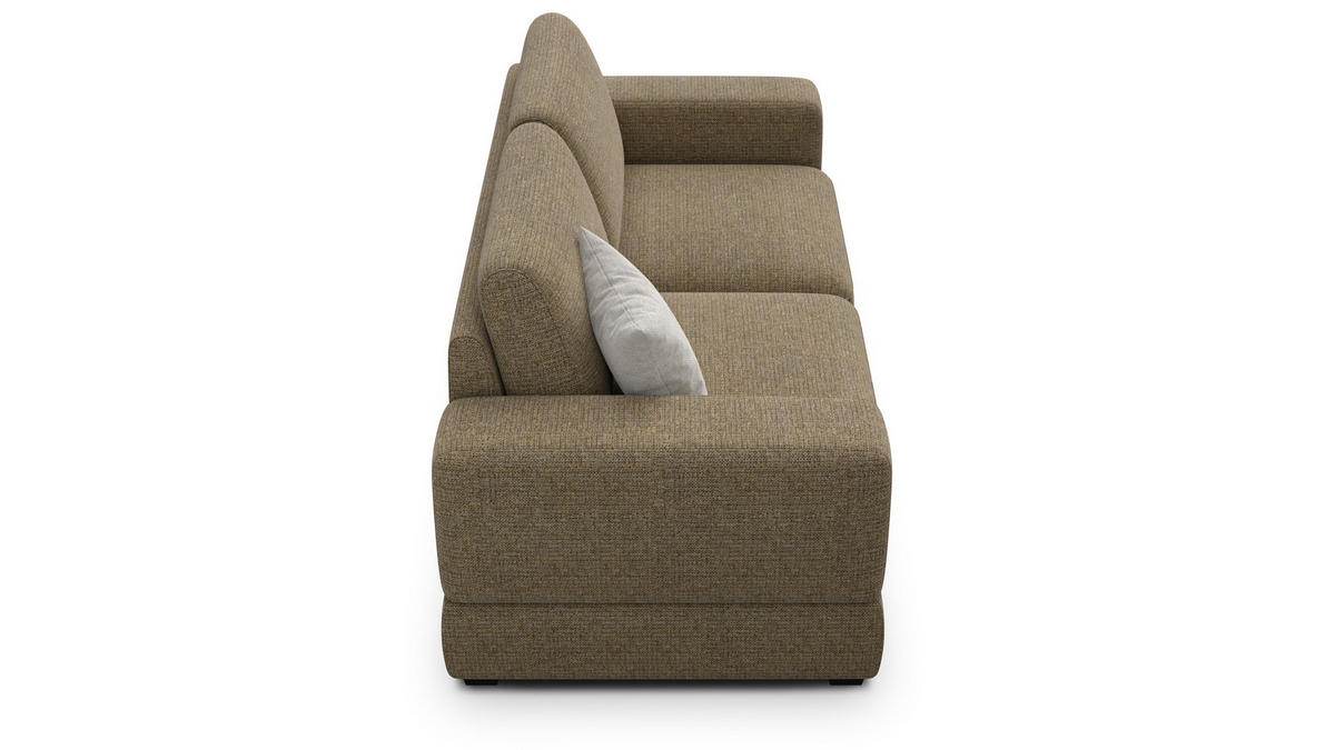 SOFA OTTO 3-Sitzer, taupe - Taupe/Schwarz, Holz/Textil (201/89/98cm) - Courtois Laville