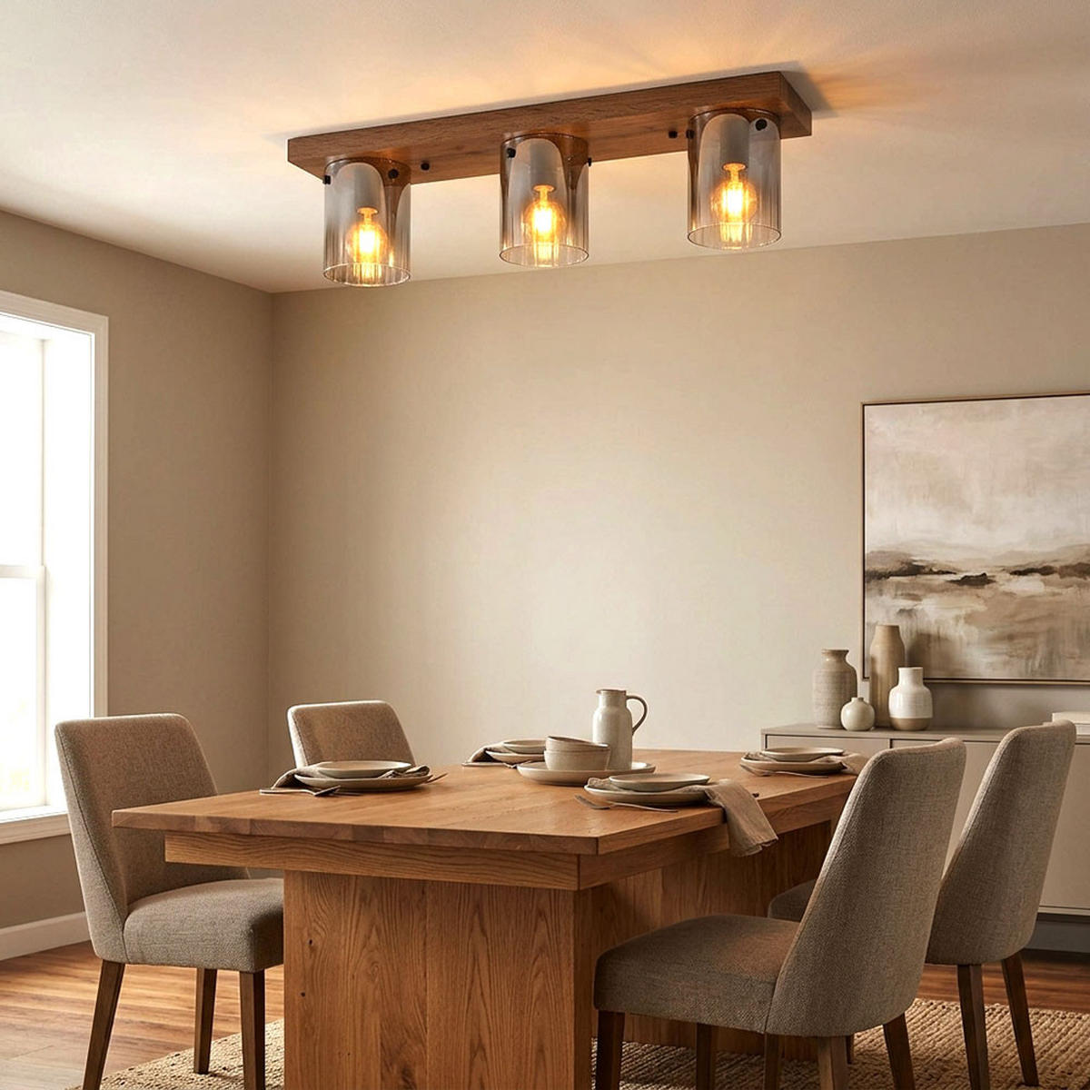 LED-DECKENLEUCHTE UNDERWOOD - Braun, Glas (71/16/18cm) - Globo Lighting