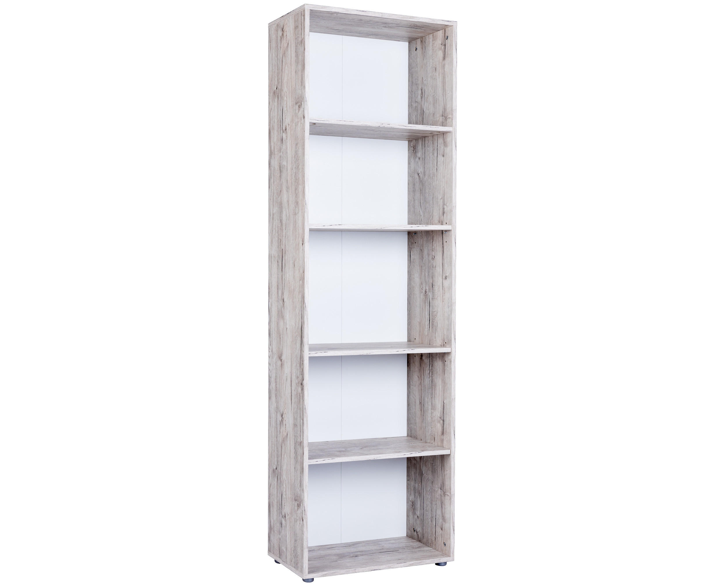 STANDREGAL Bente 5 offene Fächer - Eichefarben/Silberfarben, Holzwerkstoff/Kunststoff (58/188/29cm) - arthur berndt