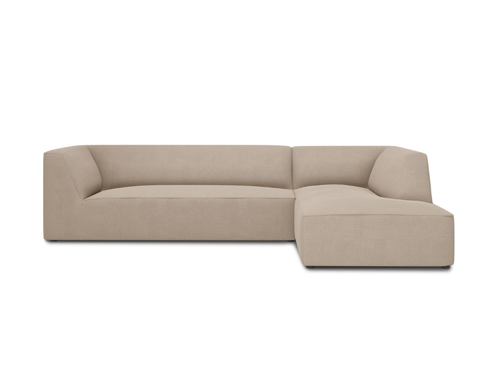 ECKSOFA rechts Ruby aus strukturiertem Stoff dunkelbeige 4 Sitzplätze - Taupe, Textil (180/273cm) - Micadoni