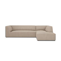 ECKSOFA rechts Ruby aus strukturiertem Stoff dunkelbeige 4 Sitzplätze - Taupe, Textil (180/273cm) - Micadoni