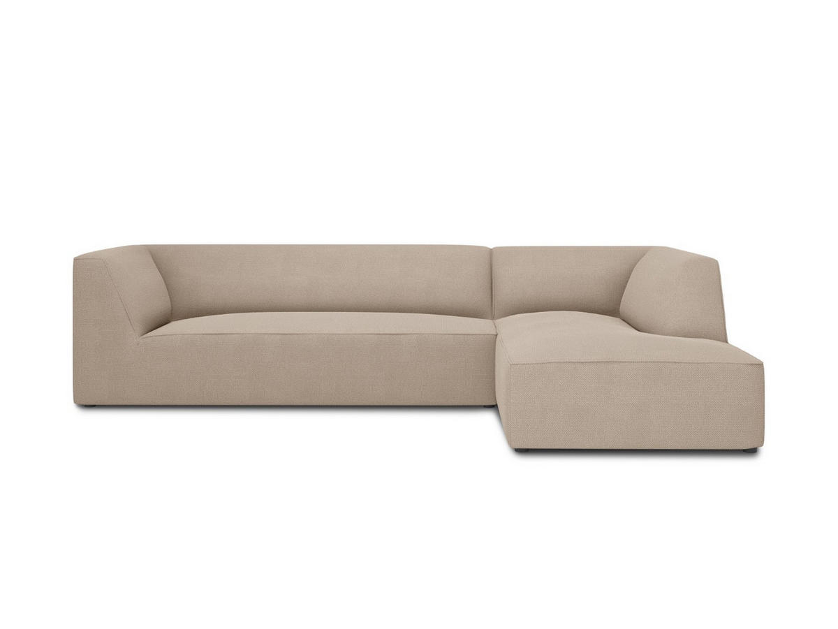 ECKSOFA rechts Ruby aus strukturiertem Stoff dunkelbeige 4 Sitzplätze - Taupe, Textil (180/273cm) - Micadoni