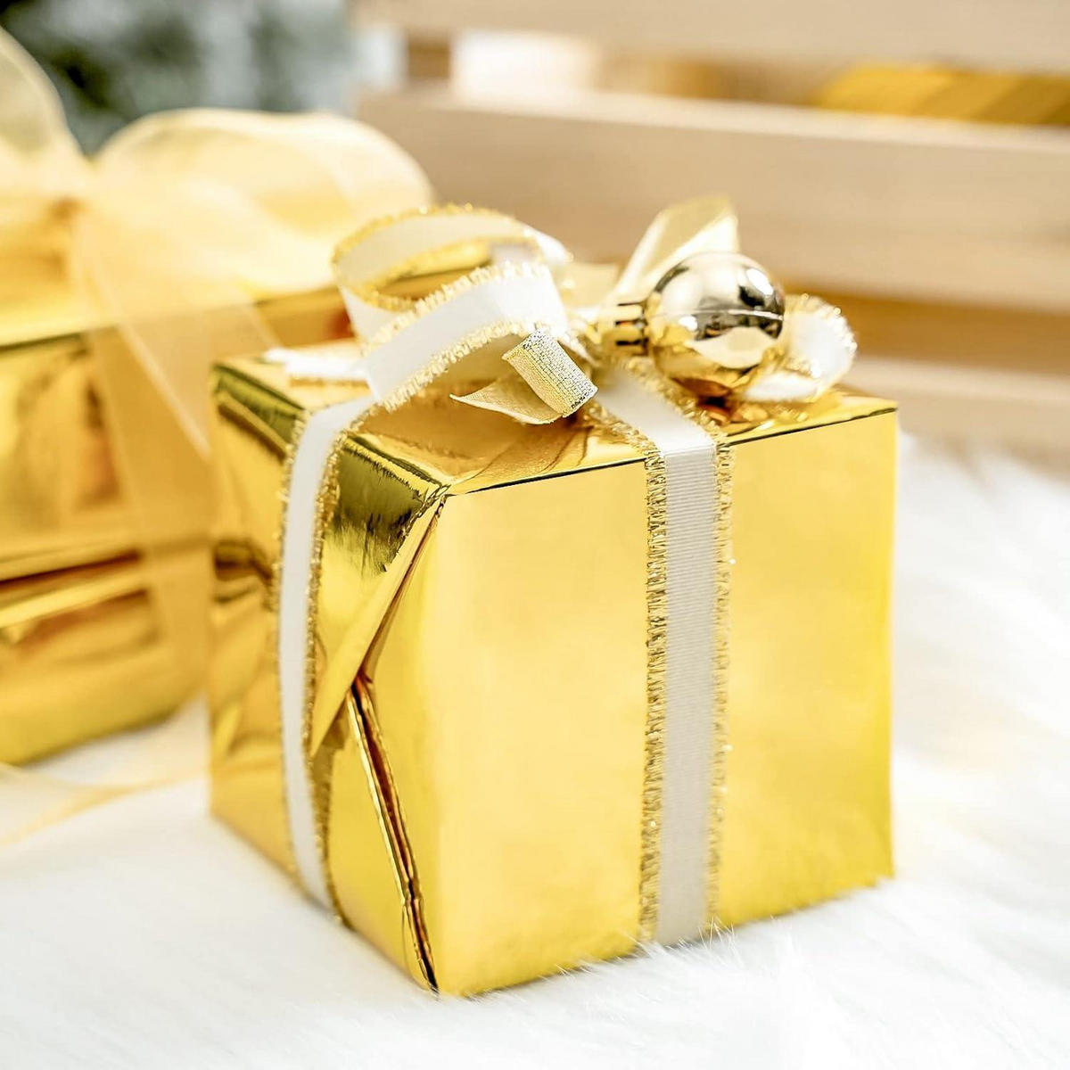 GESCHENKPAPIER Goldmetallic 44,5 cm x 10 m - Goldfarben, Papier (4/44/4cm)