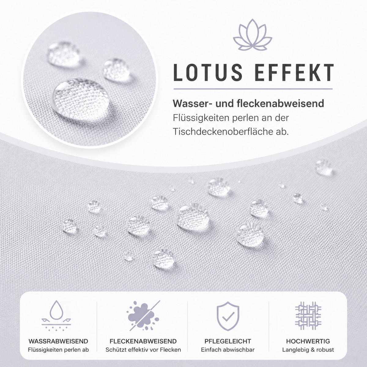 TISCHDECKE Leinenoptik 90/90 cm eckig weiß - Weiß, Kunststoff (90/90cm) - TiborTex