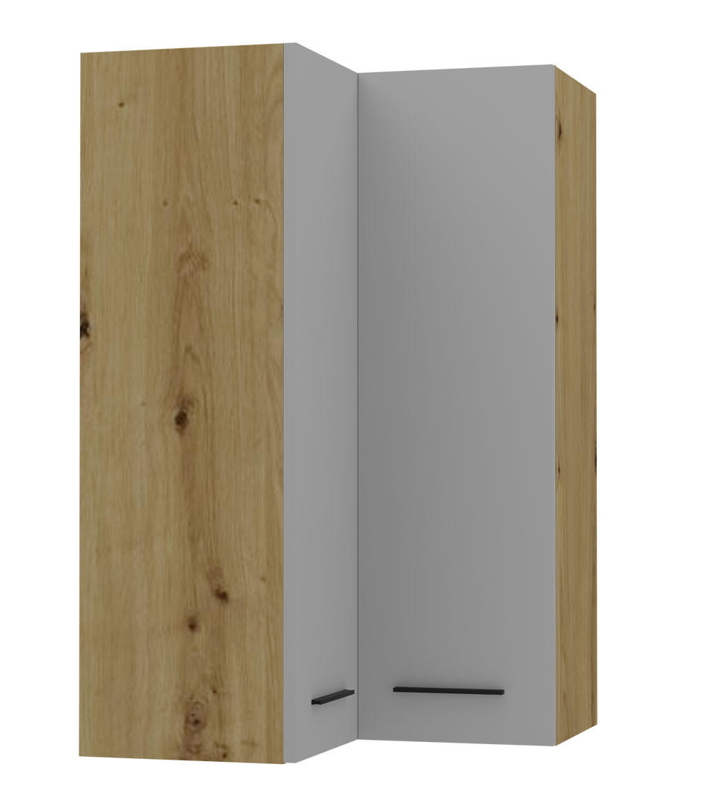 ECKHÄNGESCHRANK Bonn W14/60 Eiche Artisan / dust grey matt 60 / 60 / 96cm - Eiche Artisan/Grau, Holz/Holzwerkstoff (60/96/60cm) - Feldmann-Wohnen