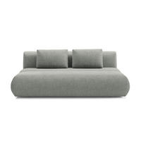 BETTSOFA ATOMO Grau Chenille-Stoff mit Schlaffunktion - Grau, Holz (217/82/134cm) - MASSENO