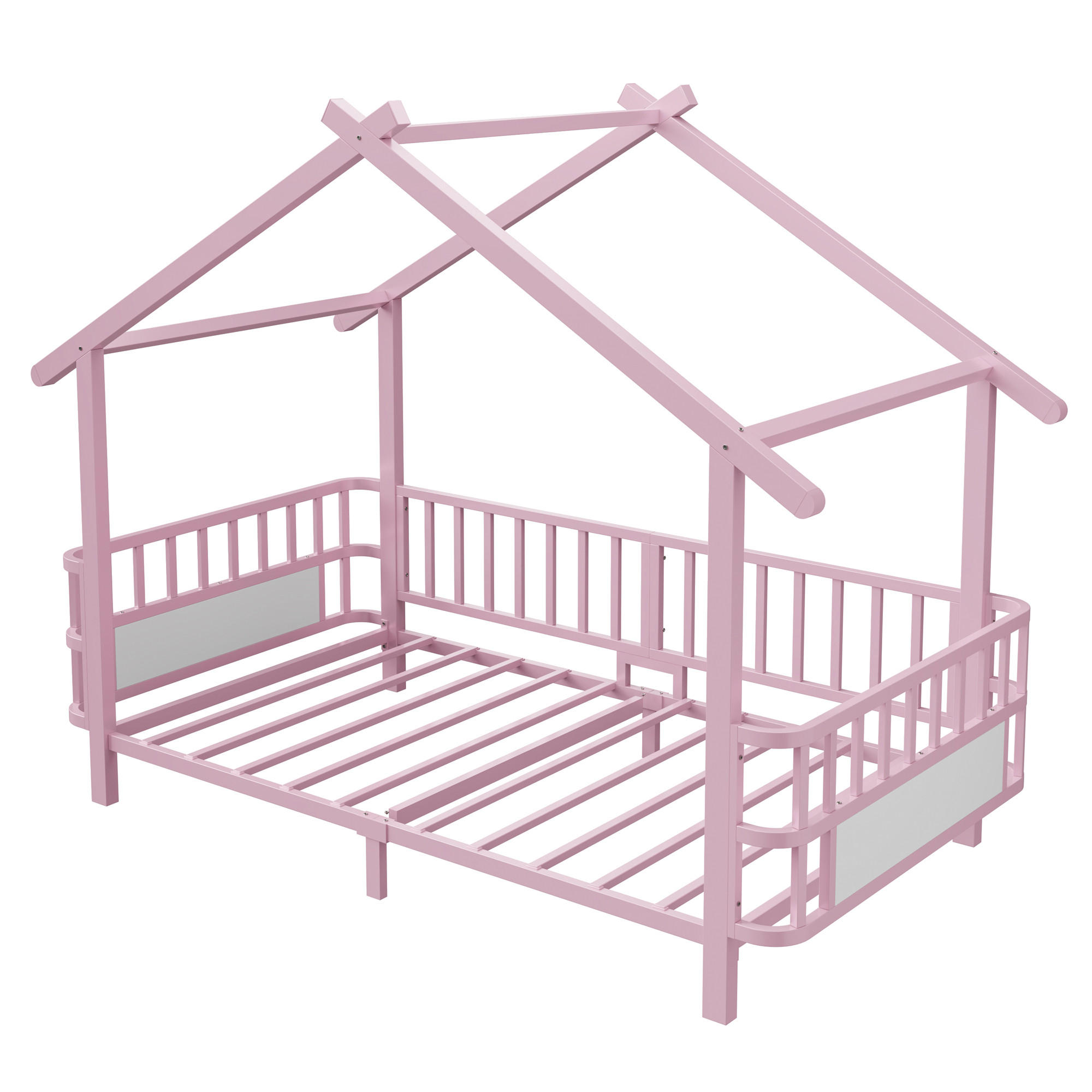 HAUSBETT 90/200 cm DE-32632 mit Sicherheitsgitter Rosa - Pink, Metall (90/200cm) - ComfortXL