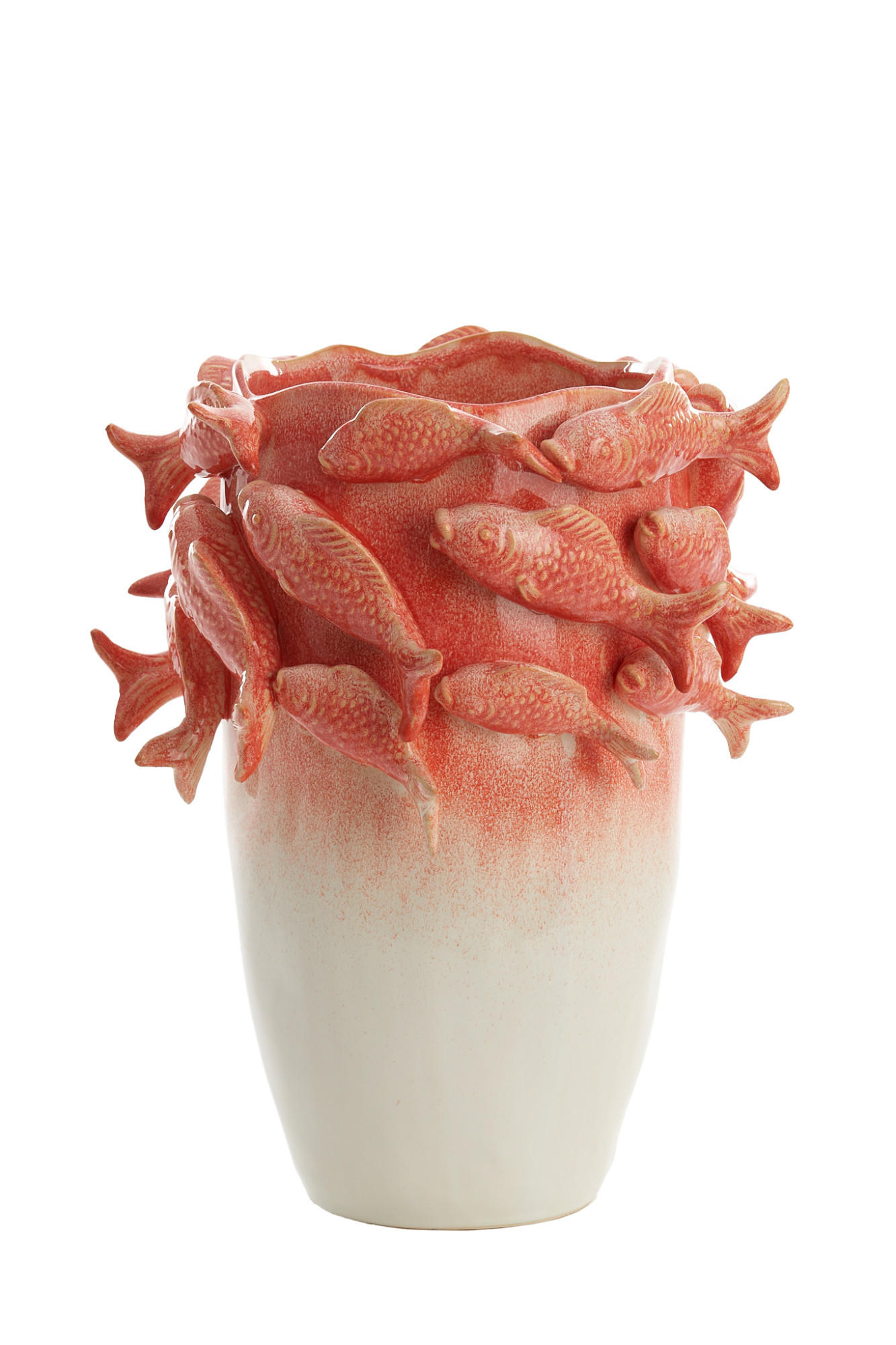 VASE Fisch Rot 29/28/36,5 cm - Rot, Keramik (36.5cm) - Light & Living