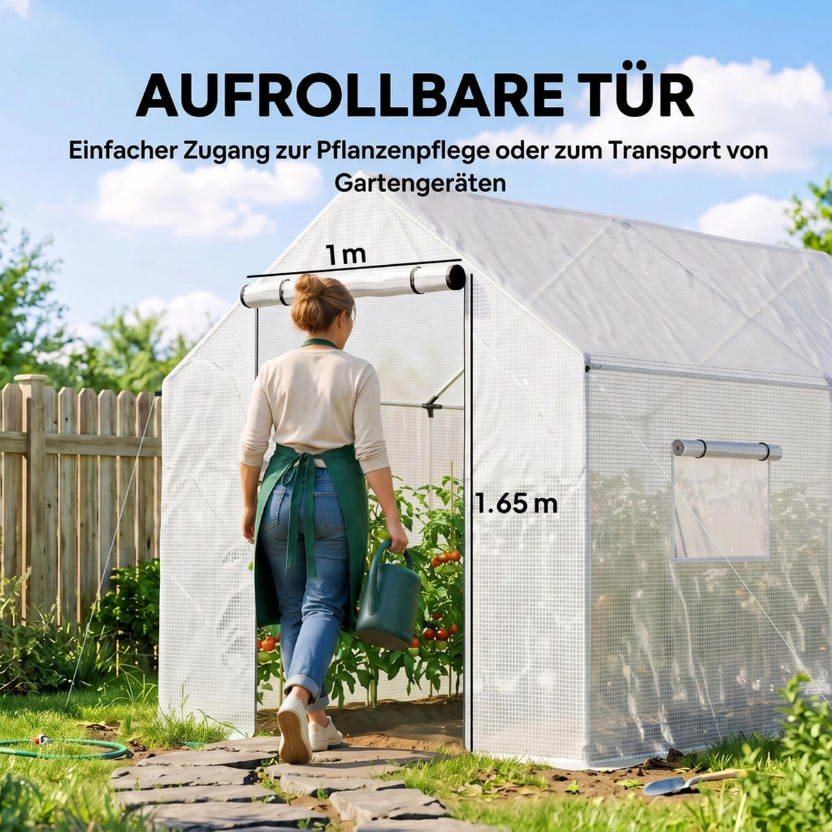 FOLIENTUNNEL Stahl PE Weiß - Weiß, Metall (200/200/300cm) - Outsunny