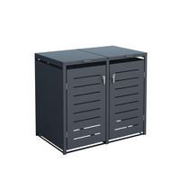 MÜLLTONNENVERKLEIDUNG London - Mülltonnenbox für 2 - Stahl verzinkt, anthrazit - Grau, Metall (132/116/80cm) - TPFGarden