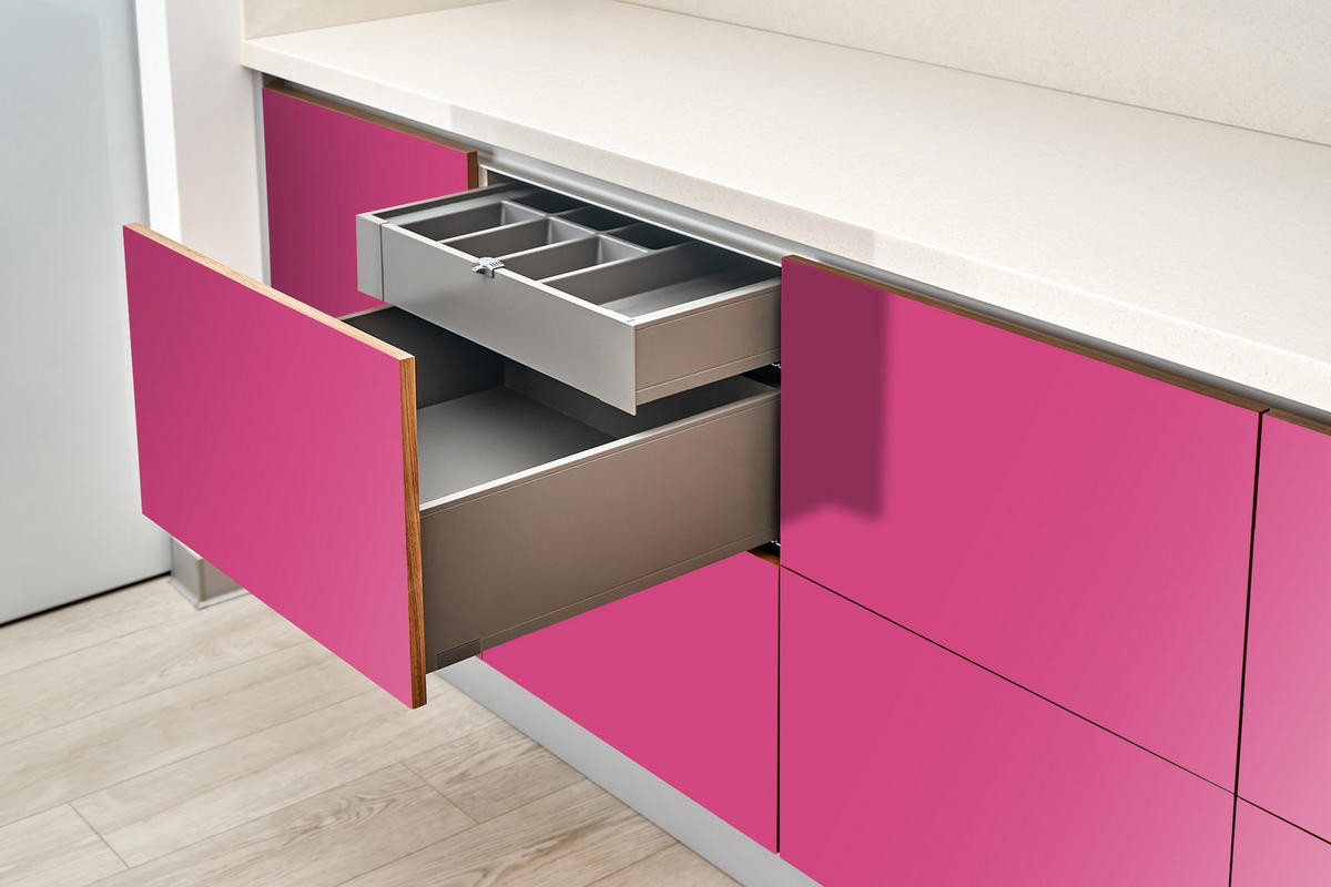 MÖBLAUFKLEBER 100x50 cm dunkelrosa - Beige, Kunststoff (100/50/0.1cm) - Wallfluent