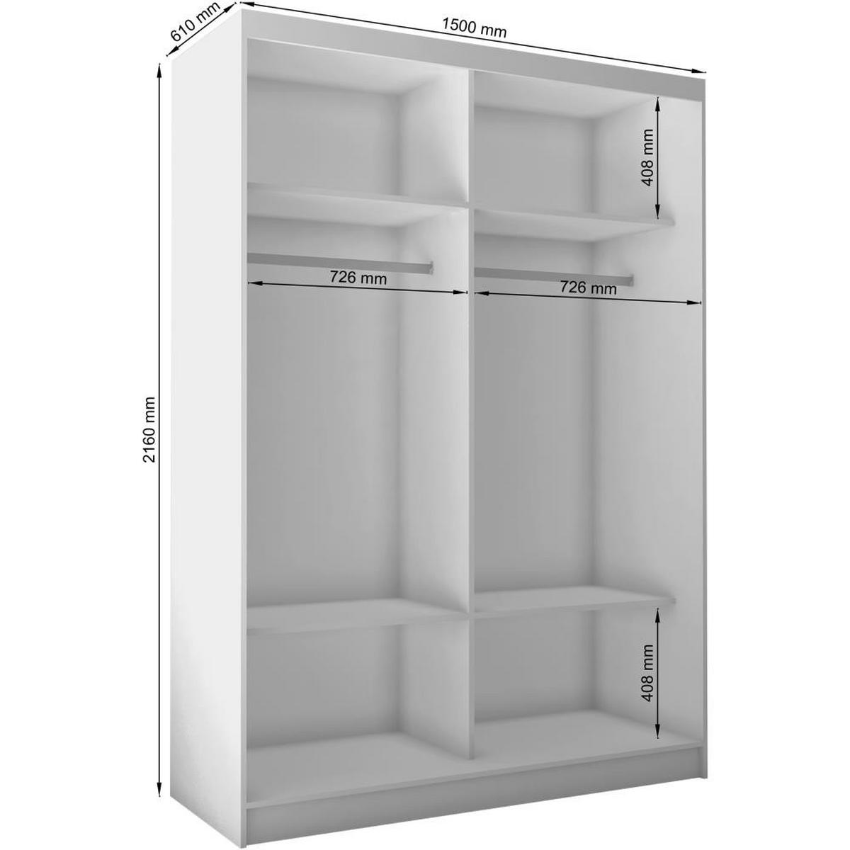 SCHWEBETÜRENSCHRANK Mario 150/216/61 graphit - Graphitfarben, Holzwerkstoff (150/216/61cm) - Beautysofa