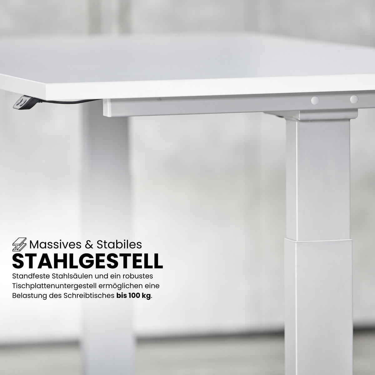 SCHREIBTISCH elektrisch XMKA 80/160/74 cm in Ahornfarben/Graphitfarben - Ahornfarben/Graphitfarben, Holzwerkstoff (80/160/74cm) - bümö