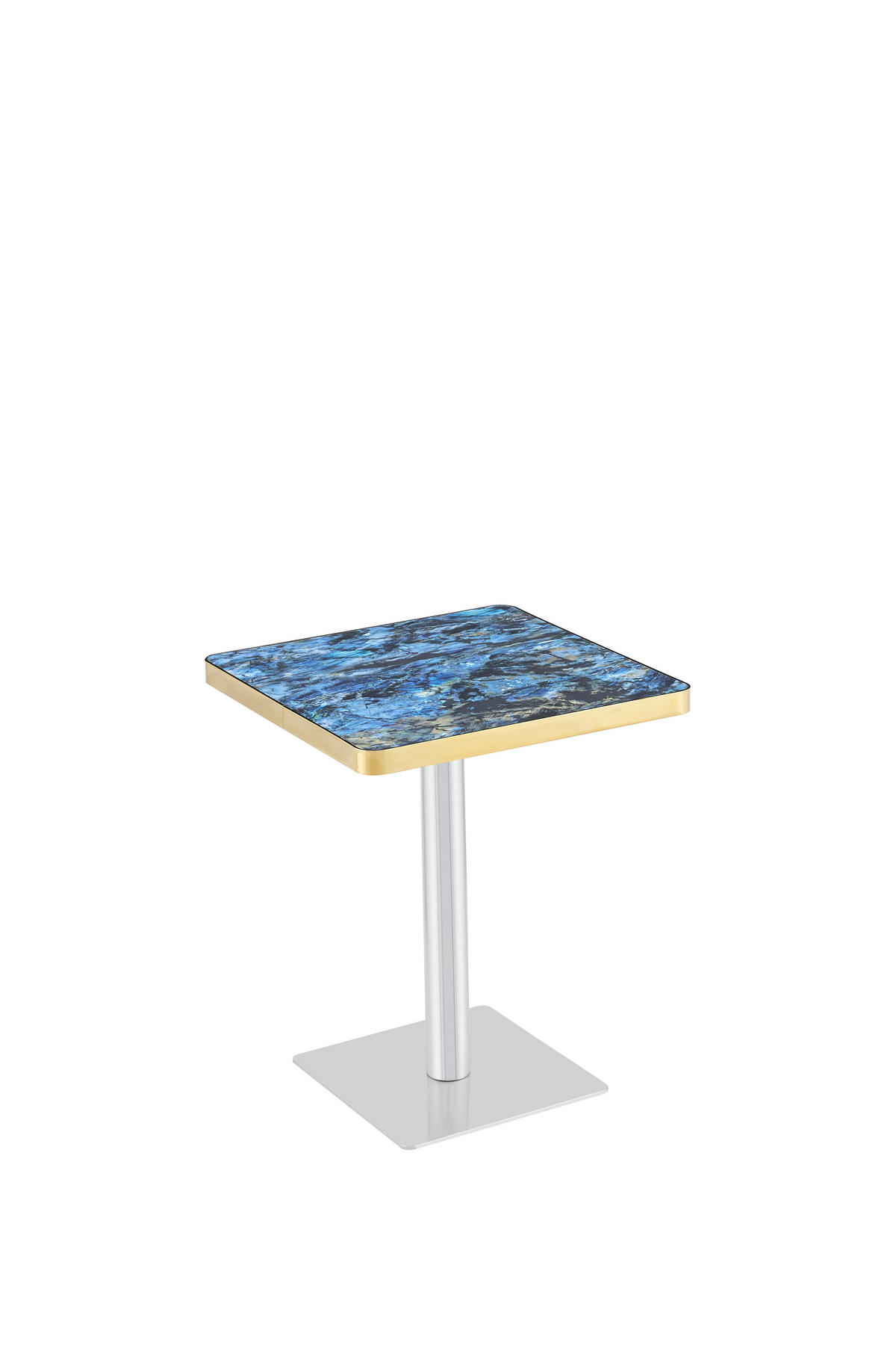 BARTISCH 60/60/74 cm mit Marmor-Optik DE-40028 Blau - Blau, Metall (60/60/74cm) - ComfortXL