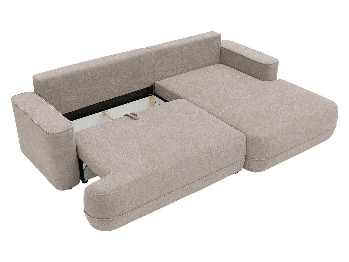 ECKSOFA Fuego L, Seite: Links - Hellbraun/Schwarz, Holz/Kunststoff (260/168cm) - MIRJAN24